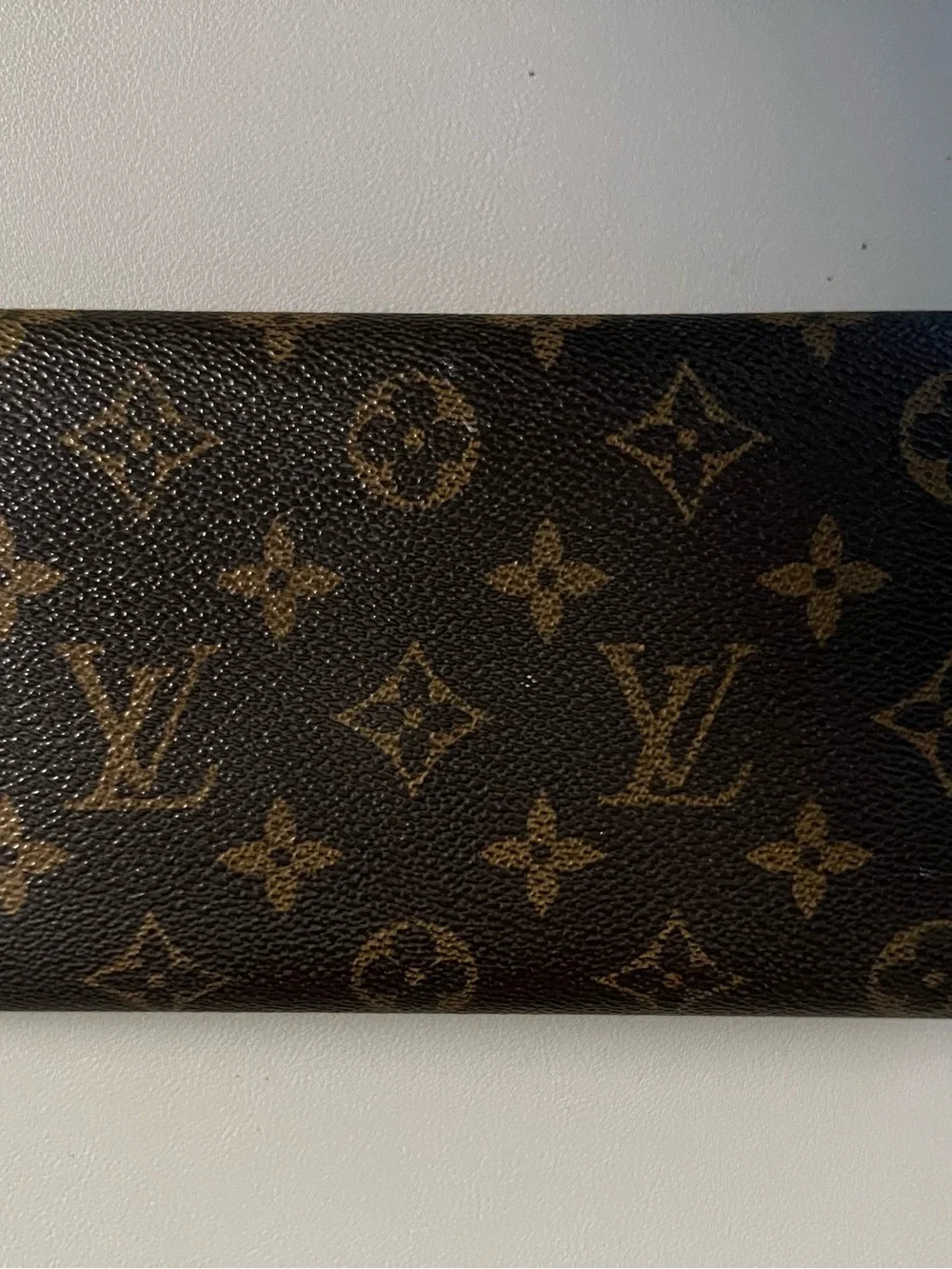 Louis Vuitton Brown Monogram Canvas Wallet with Gold Snap